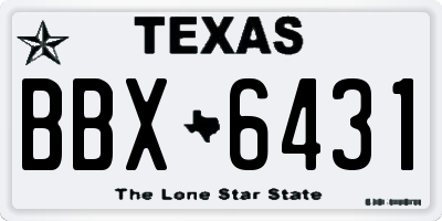 TX license plate BBX6431