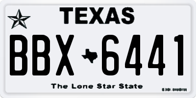 TX license plate BBX6441