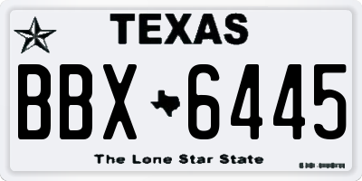 TX license plate BBX6445
