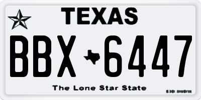 TX license plate BBX6447