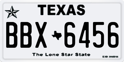 TX license plate BBX6456