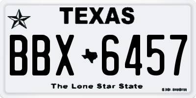TX license plate BBX6457