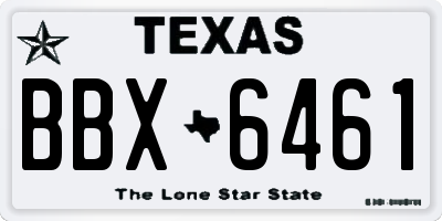 TX license plate BBX6461