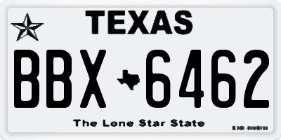 TX license plate BBX6462