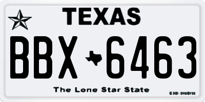 TX license plate BBX6463