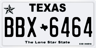 TX license plate BBX6464