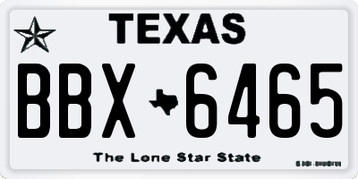 TX license plate BBX6465