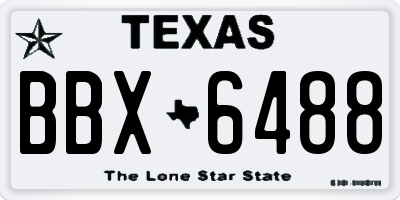 TX license plate BBX6488