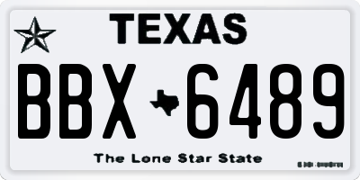 TX license plate BBX6489