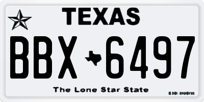 TX license plate BBX6497