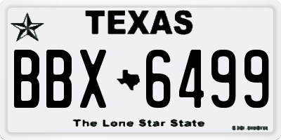 TX license plate BBX6499