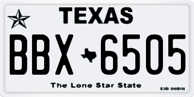 TX license plate BBX6505