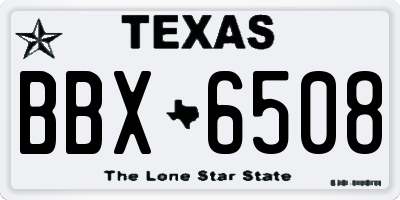TX license plate BBX6508