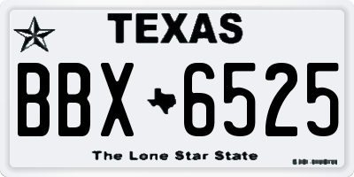 TX license plate BBX6525