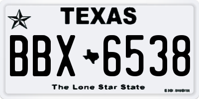 TX license plate BBX6538