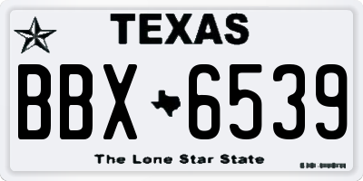 TX license plate BBX6539