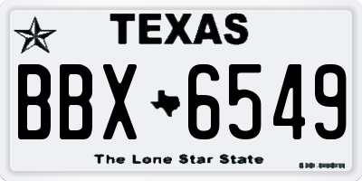 TX license plate BBX6549