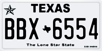 TX license plate BBX6554
