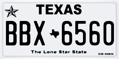TX license plate BBX6560