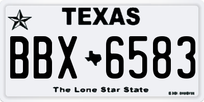TX license plate BBX6583
