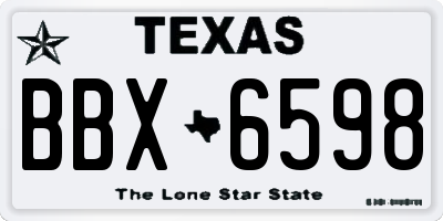 TX license plate BBX6598