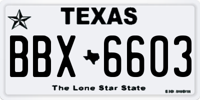 TX license plate BBX6603
