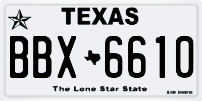 TX license plate BBX6610