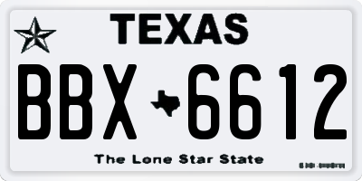 TX license plate BBX6612