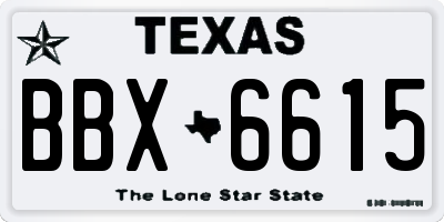 TX license plate BBX6615
