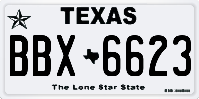 TX license plate BBX6623