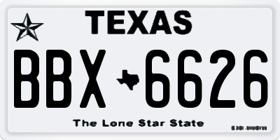TX license plate BBX6626