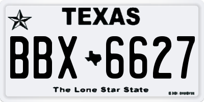 TX license plate BBX6627