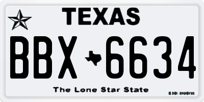 TX license plate BBX6634