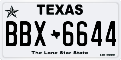 TX license plate BBX6644