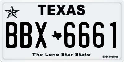 TX license plate BBX6661