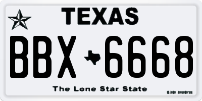 TX license plate BBX6668