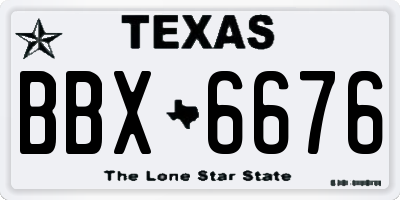 TX license plate BBX6676