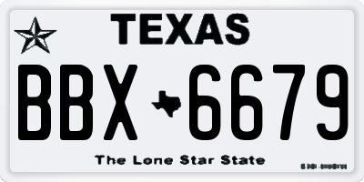 TX license plate BBX6679