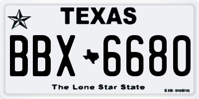 TX license plate BBX6680