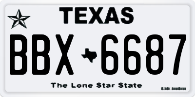 TX license plate BBX6687