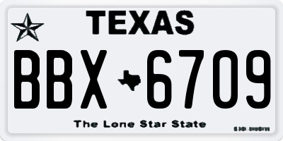 TX license plate BBX6709