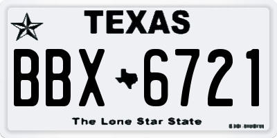TX license plate BBX6721