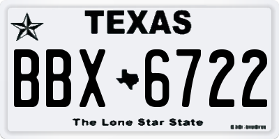 TX license plate BBX6722