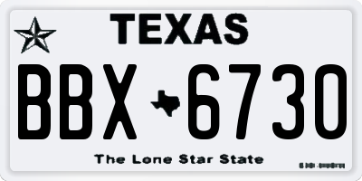 TX license plate BBX6730