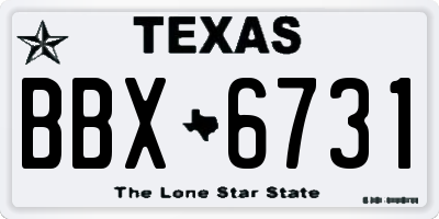 TX license plate BBX6731