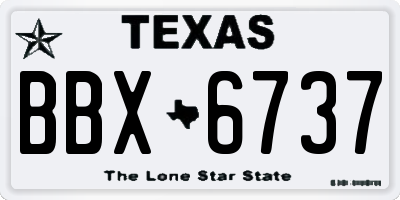 TX license plate BBX6737