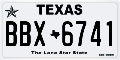 TX license plate BBX6741