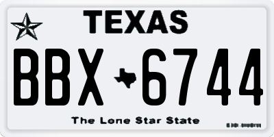 TX license plate BBX6744