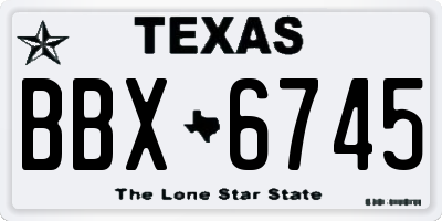 TX license plate BBX6745