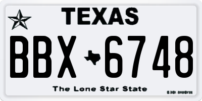 TX license plate BBX6748
